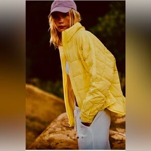 Free people packable puffer jacket ginger yellow xs